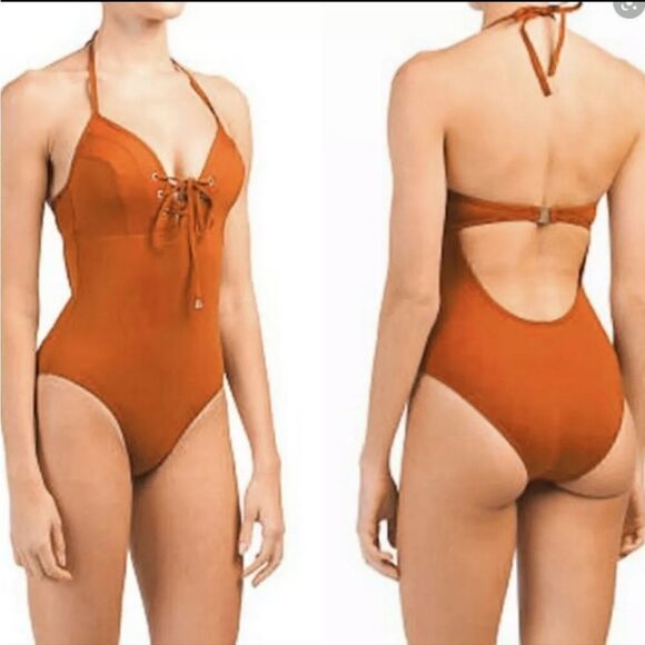 NipTuck- Swimsuit black lace up size 8 - Picture 6 of 6